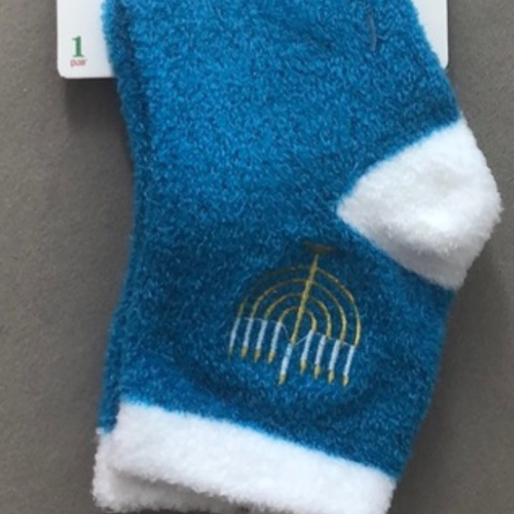 Hanukkah menorah Airplus Aloe Moisturizing Socks NWT